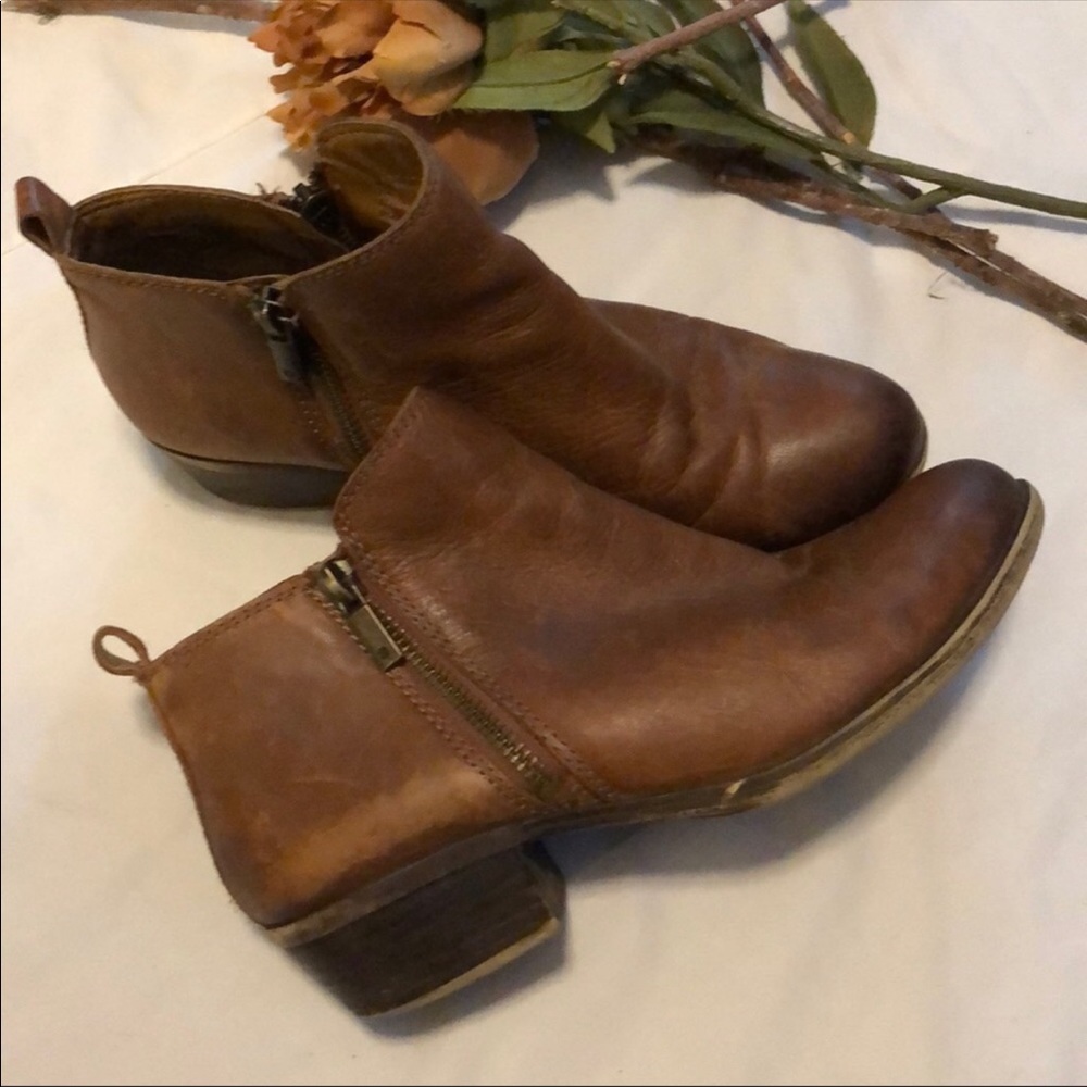 Lucky brown leather booties size 6.5